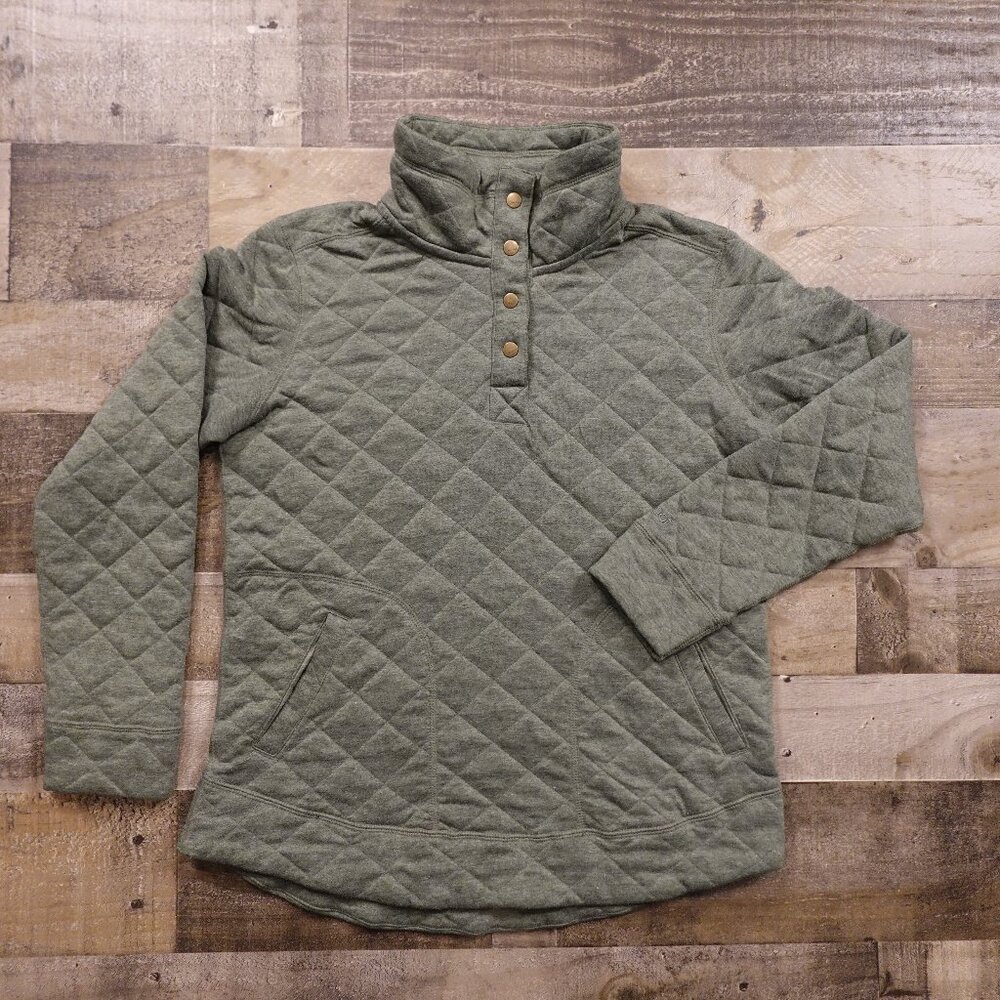 Marmot Quilted Snap Pulloverโ Womenโs Medium Sage Green Cozy Outdoor Layer